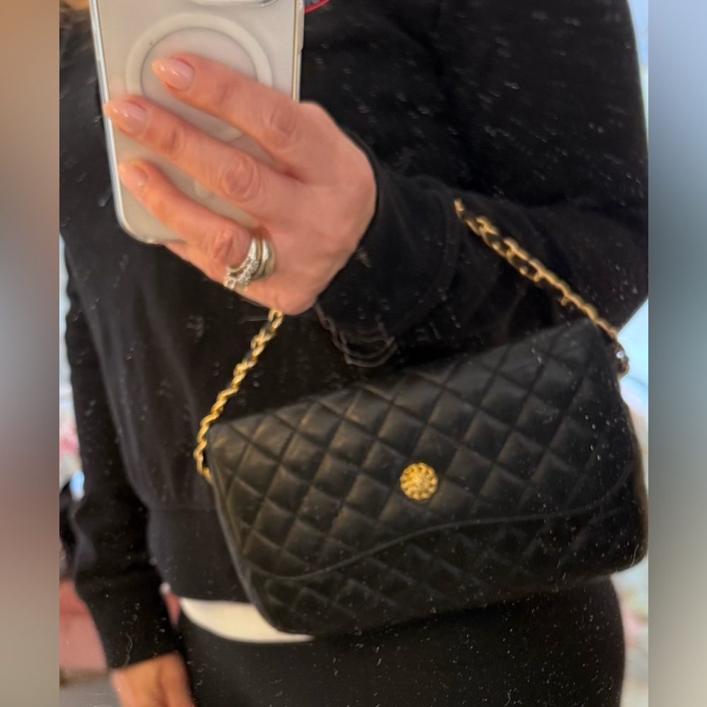 Fion Quilted Black Crossbody Black Bag EUC - Picture 9 of 10